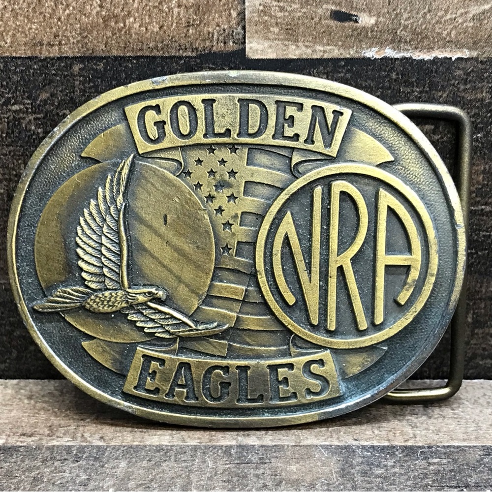 NRA National Rifle Association GOLDEN EAGLES Belt Buckle Made in USA
